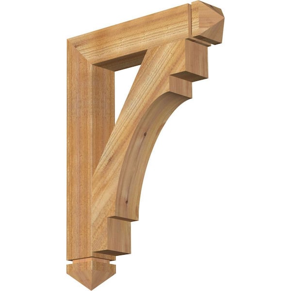 Ekena Millwork 4 in. x 30 in. x 22 in. Western Red Cedar Merced Arts and Crafts Rough Sawn