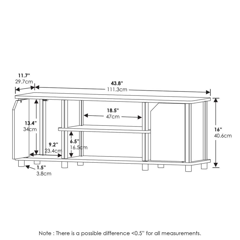 Espresso Black Composite Wood TV Stand with Shelves