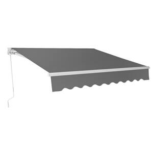 11.5 ft. Steel Manual Retractable Awning (117.6 in. Projection) in Grey