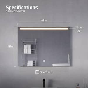 24-in. W x 32-in. H Large Rectangular Frameless LED Lighting Wall Mounted Bathroom Vanity Mirror with Defogger