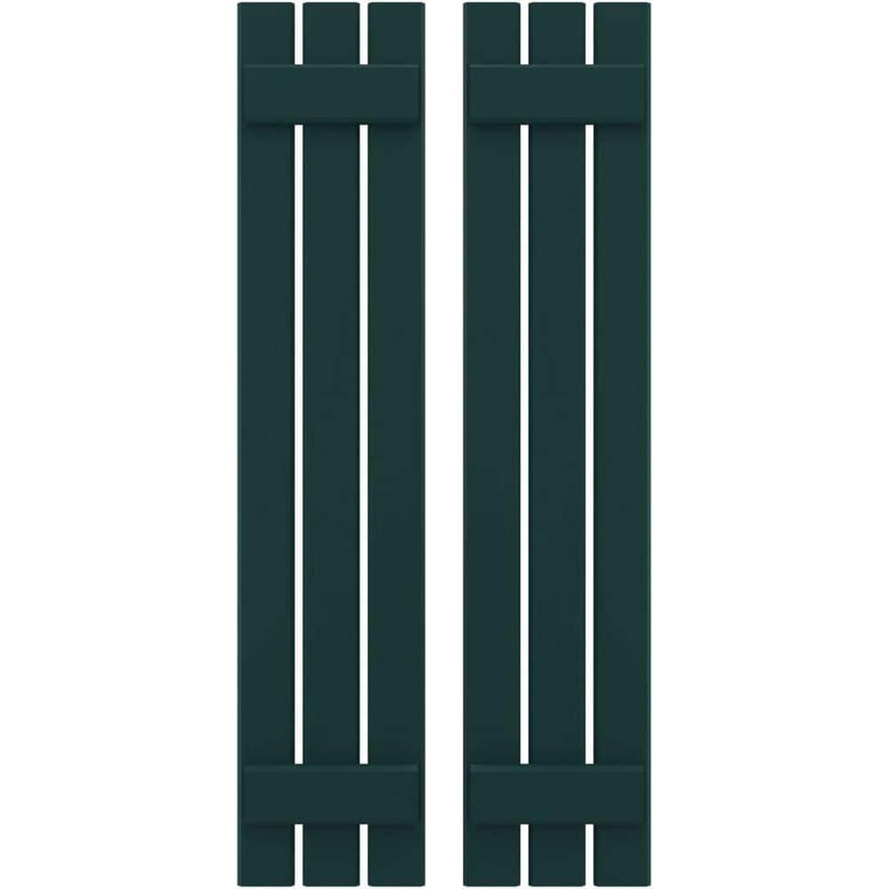 11-1/2 in. W x 67 in. H Americraft 3-Board Exterior Real Wood Spaced Board and Batten Shutters in Thermal Green price history on PriceWatchPro
