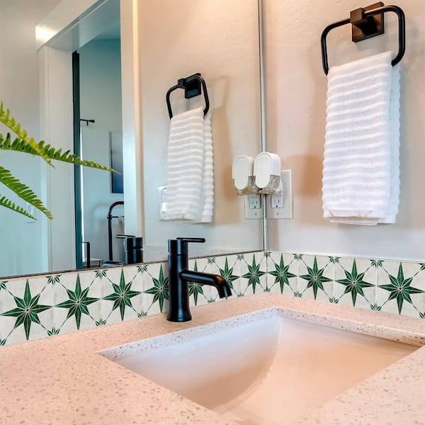 Green, Beige, and Sand Brown R90 5 in. x 5 in. Vinyl Peel and Stick Tile (24 Tiles, 4.17 sq. ft./Pack)
