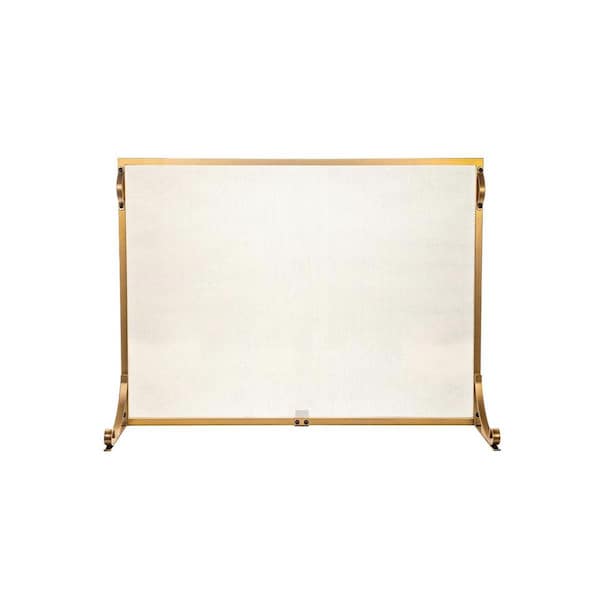 Medium Single Panel Matte Gold Fireplace Screen