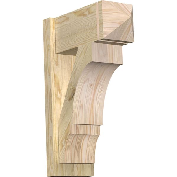Ekena Millwork 8 in. x 26 in. x 18 in. Douglas Fir Balboa Arts and Crafts Rough Sawn Outlooker