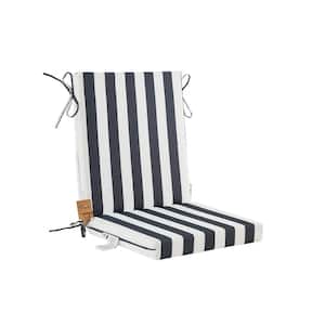 Outdoor Patio Dining High Back Chair Cushions with Removable Cover, Chair Seat Cushion 42" L x 21" W x 3" H,Black Stripe