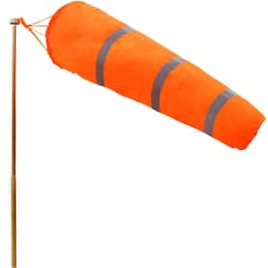 30 in. x 8 in. Orange Nylon Windsock Rip-Stop Wind Direction Measurement Sock Bag with Reflective Belt