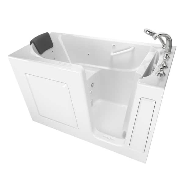 American Standard Gelcoat Premium Series 60 in. Right Hand Walk-In Whirlpool and Air Bathtub in White