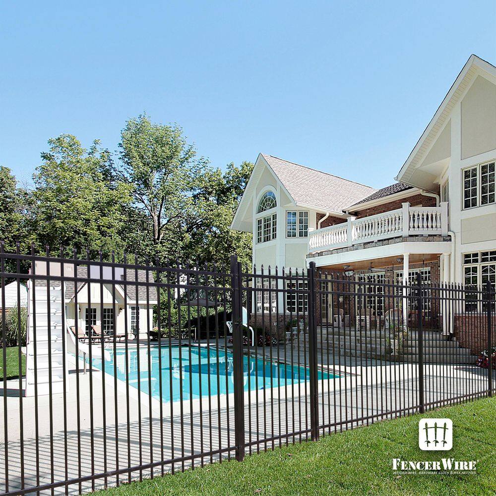 6 ft. x 6 ft. Black Heavy-Duty Steel Ornamental Fence Panel