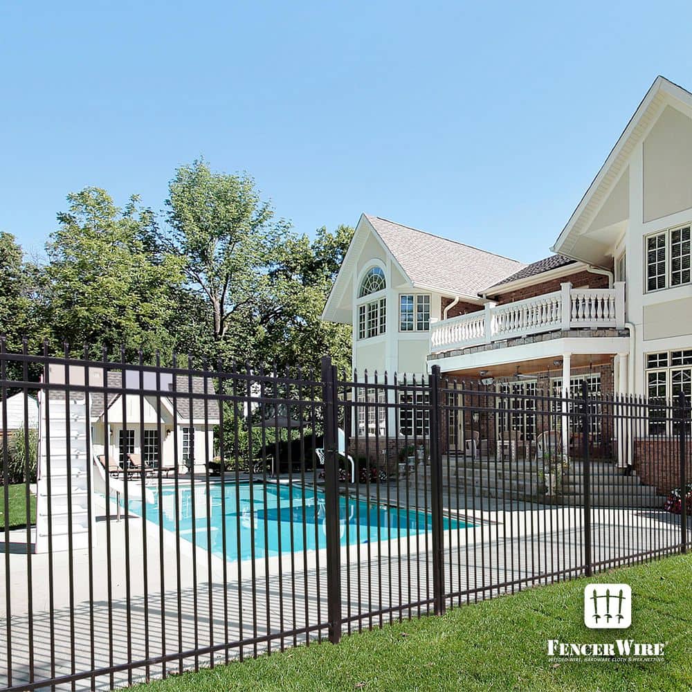 6 ft. x 6 ft. Black Heavy-Duty Steel Ornamental Fence Panel