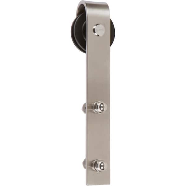 DELANEY HARDWARE Brushed Steel Barn Door Hardware Kit