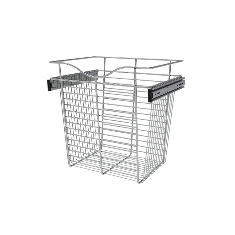 Pull-Out Closet Baskets, 18W x 14D x 7H, Chrome Wire (Clearance Item)