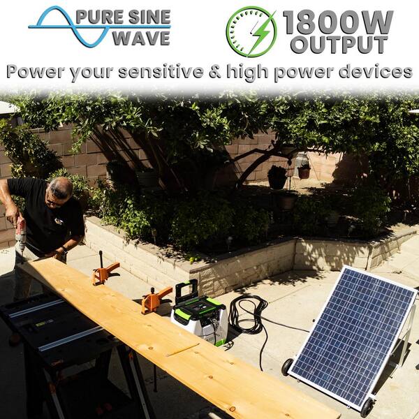 NATURE'S GENERATOR 1800-Watt/2880W Peak Push Button Start Solar Powered  Portable Generator with Power Pod and Three 100W Solar Panels GXNGPT - The  Home Depot