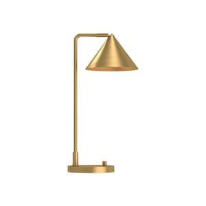 Remy 20 in., 1-Light 60-Watt Brushed Gold Modern Table Lamp