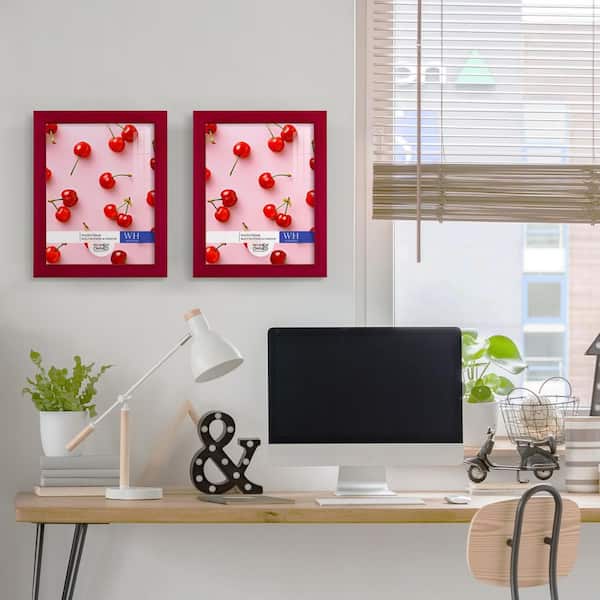 Woodgrain 8 in. x 10 in. Cherry Red Picture Frame (Set of 2)