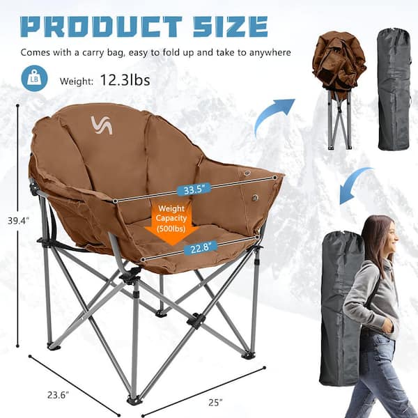 BOZTIY 2-Piece Heated Camping Chair, Heats Back and Seat, Heat