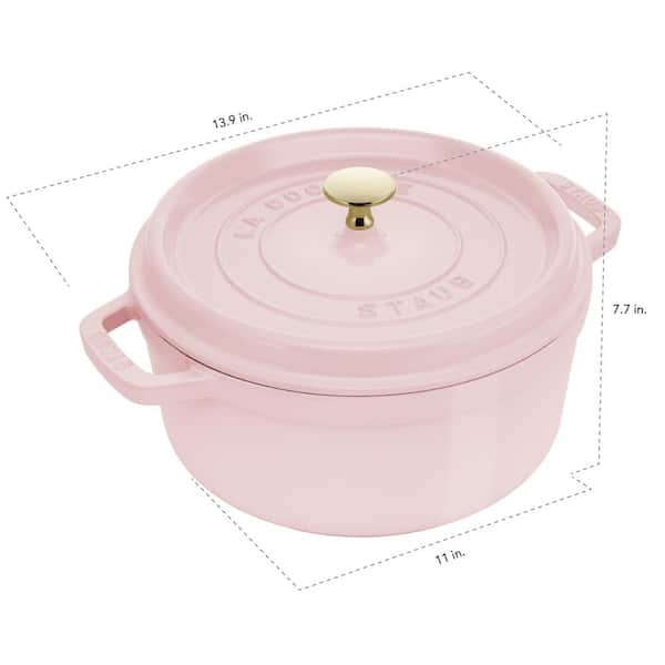 STAUB Cast Iron 7-qt Round Enameled Cast Iron Dutch Oven - Peony