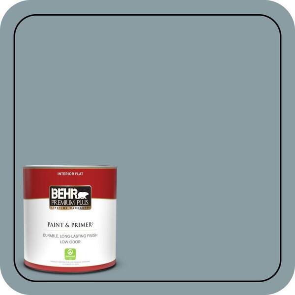 BEHR PREMIUM PLUS 1 qt. #540F-4 Shale Gray Flat Low Odor Interior Paint & Primer