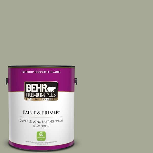 BEHR PREMIUM PLUS 1 gal. #PPU10-16 Simply Sage Eggshell Enamel Low Odor Interior Paint & Primer