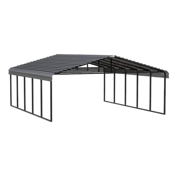 20 ft. x 24 ft. x 9 ft. Charcoal Carport