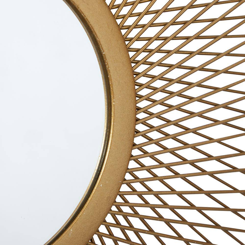 Gold Sunburst Round Wall Decor with Mirror Accent Set