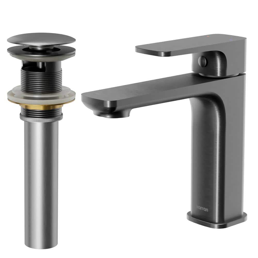Venda Single-Handle Single-Hole Basin Bathroom Faucet with Matching Pop-Up Drain in Gunmetal Grey price history on PriceWatchPro