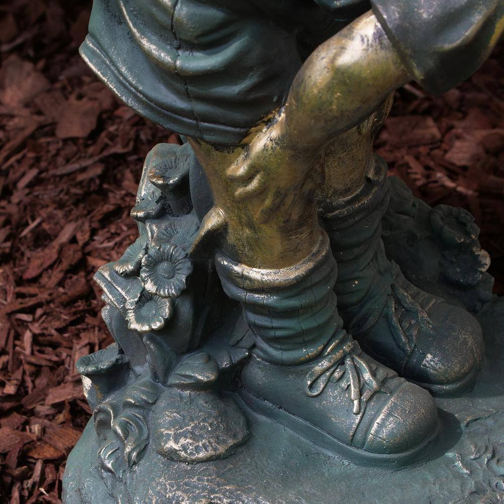 Whimsical Playfulness Antique Finish Children Garden Statue