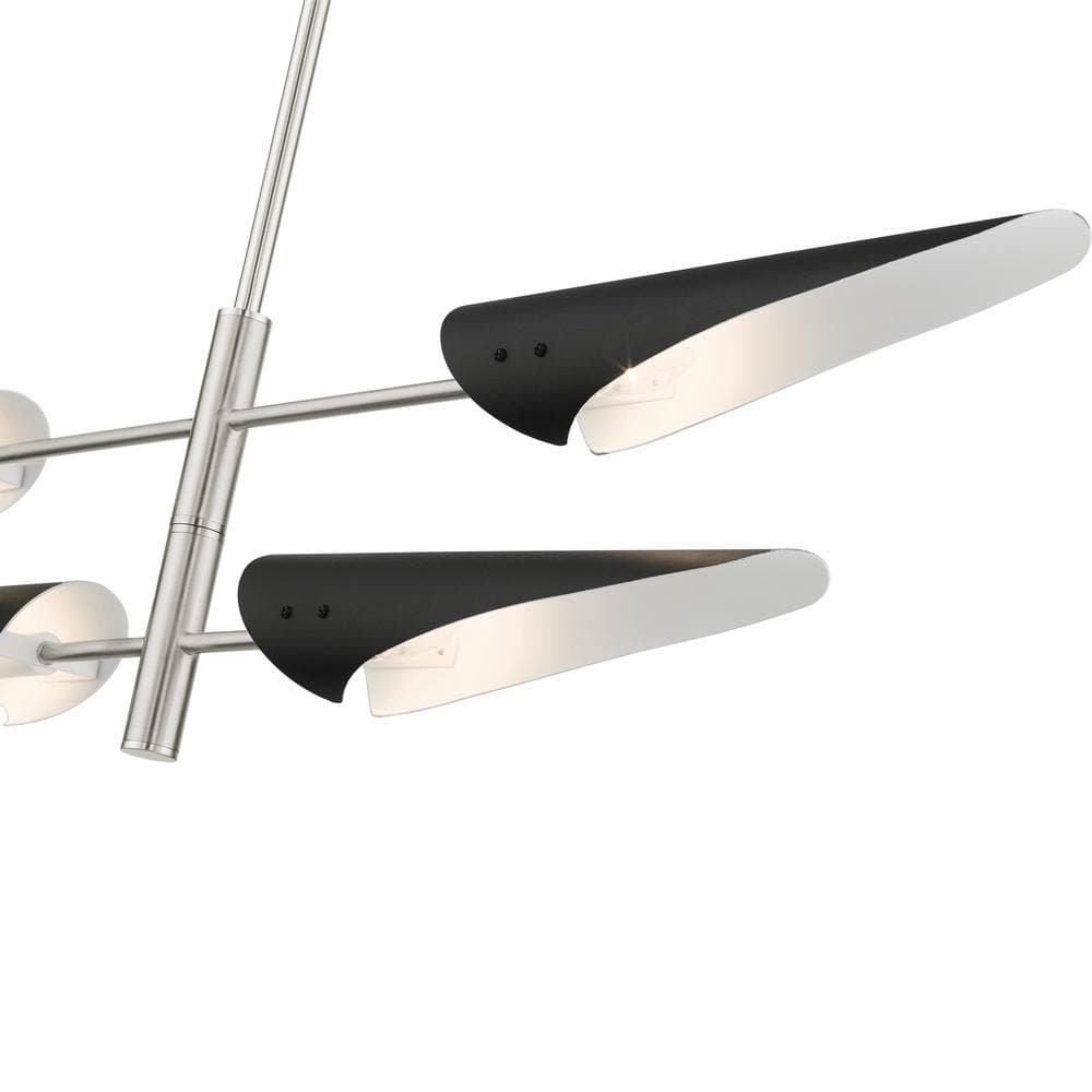 Brushed Nickel 4-Light Modern Pendant Chandelier