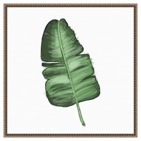 Amanti Art Leaves of the Tropics I by Hartworks 22 in. W x 22 in. H. Canvas Wall Art Print Framed in Bronze