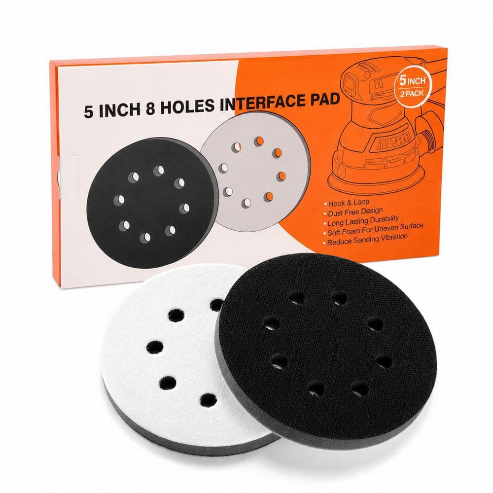 5 in. Soft Sponge Interface Pad with 8 Hole Hook and Loop for Orbital Sander Sanding Pads 2 Pack price history on PriceWatchPro