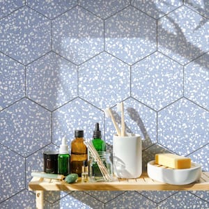 Venice Hex Sky 8-5/8 in. x 9-7/8 in. Porcelain Floor and Wall Tile (11.5 sq. ft./Case)