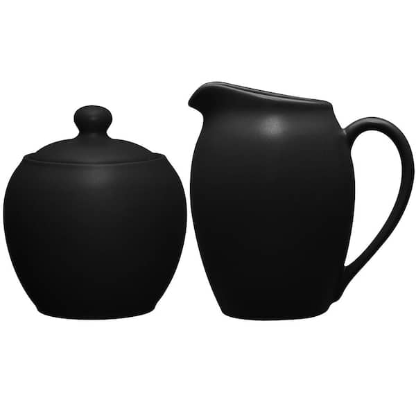 Colorwave Graphite (Black) Stoneware 13 oz. Sugar and 11 fl. oz. Creamer Set