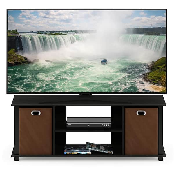 Furinno Econ 42 in. Americano Particle Board TV Stand with 2 Drawer Fits TVs Up to 37 in. with Open Storage