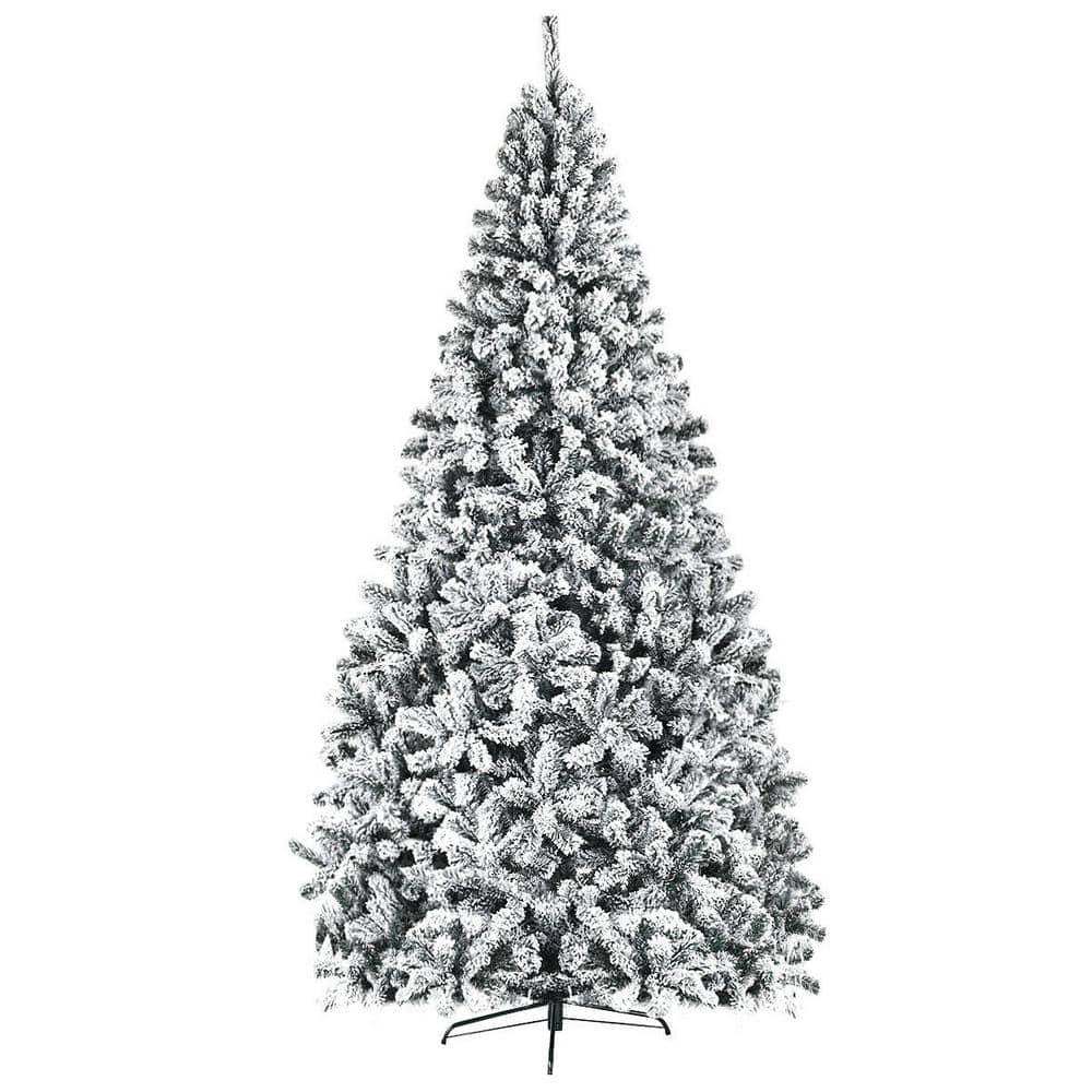 9 ft. Green Unlit Artificial Christmas Tree with Premium Snow Flocked Hinged price history on PriceWatchPro