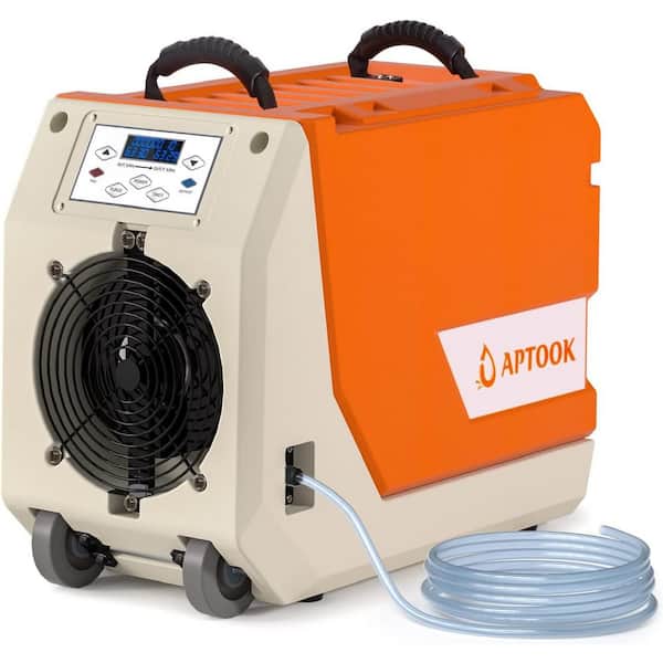 180 pt. 6000 sq. ft. Commercial Dehumidifier in Oranges with Drain Hose and Pump for Basement Garage Warehouse