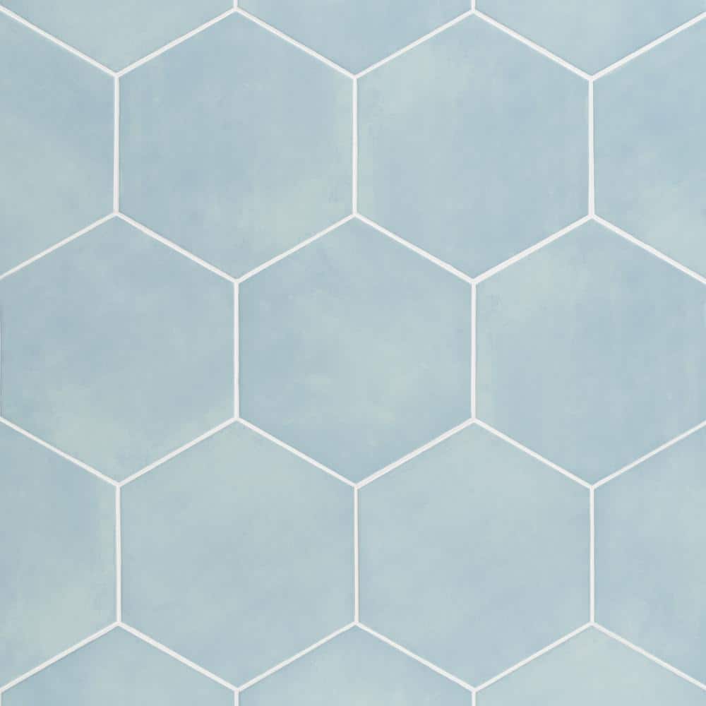 Turquoise Hexagonal Matte Porcelain Floor and Wall Tile