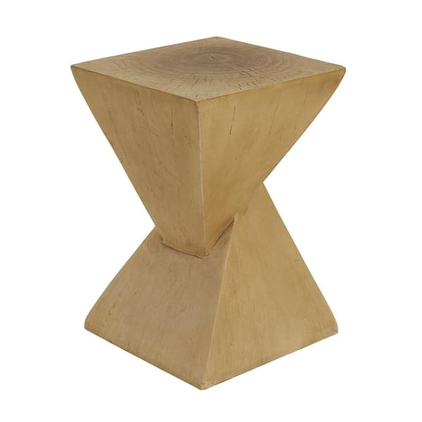 Tenleaf Wood Geometric MGO Outdoor Side Table Light Nature