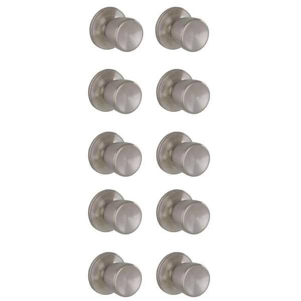 Brill Satin Stainless Steel Passage Hall/Closet Door Knob (10-Pack)