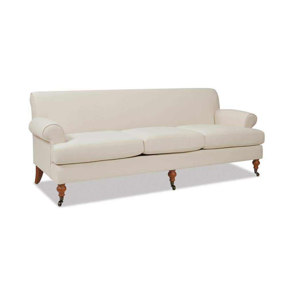 Alana Light Beige Linen Upholstered Lawson Sofa with Removable Cushions