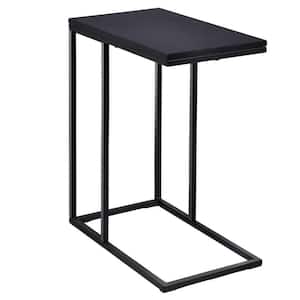 19 in. Black Rectangle Glass End Table