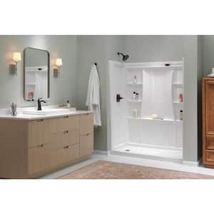 Classic 500 60 in. L x 30 in. W Alcove Shower Pan Base with Left Drain in High Gloss White