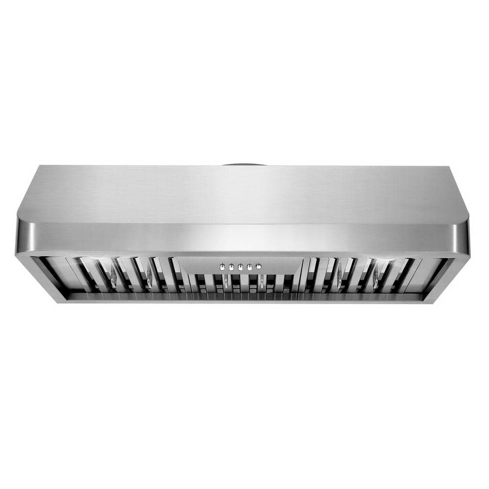 36 in. Haven Collection 500 CFM Ducted Under Cabinet Range Hood, Button Control, LED Lights, Stainless Steel