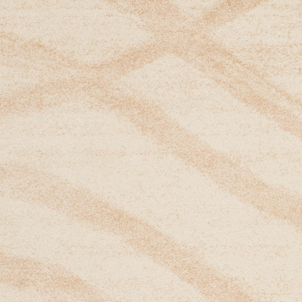 Chic Cream/Champagne Synthetic 6' Square Easy-Care Rug