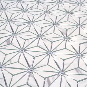 Art Deco Designs Carrara White Marble Look Geometric Mosaic 6 in. x 7 in. in. Glass Decorative Tile (8.9 sq. ft.)