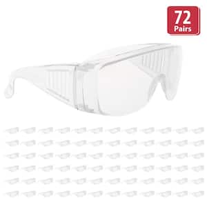 Clear Diamont Vented Over Clear Safety Glasses, Anti-Scratch (72-Pairs)