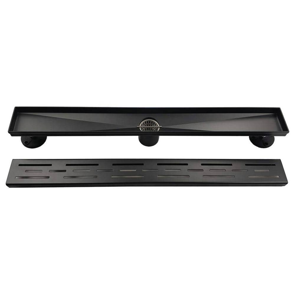 36-Inch Matte Black Stainless Steel Linear Shower Drain