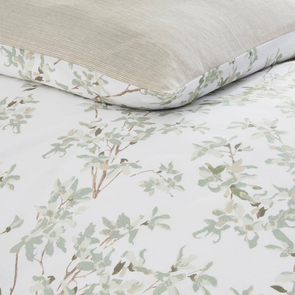 Lindy Green Cotton Twin Duvet Cover Set with Shams