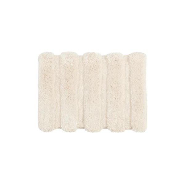 Tufted Pearl Channel 17 in. x 24 in. Wheat Polyester Rectangle Bath Rug