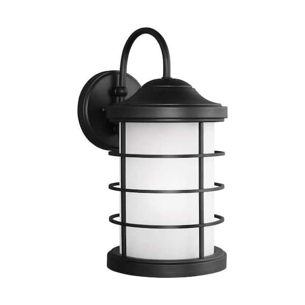 Generation Lighting Sauganash 1-Light Black Wall Lantern