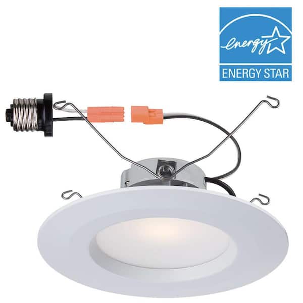 Commercial Electric 5 in. and 6 in. White Recessed LED Trim with 2700K, 92 CRI