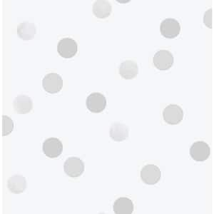 Dotty Polka Silver Paper Strippable Roll (Covers 56 sq. ft.)